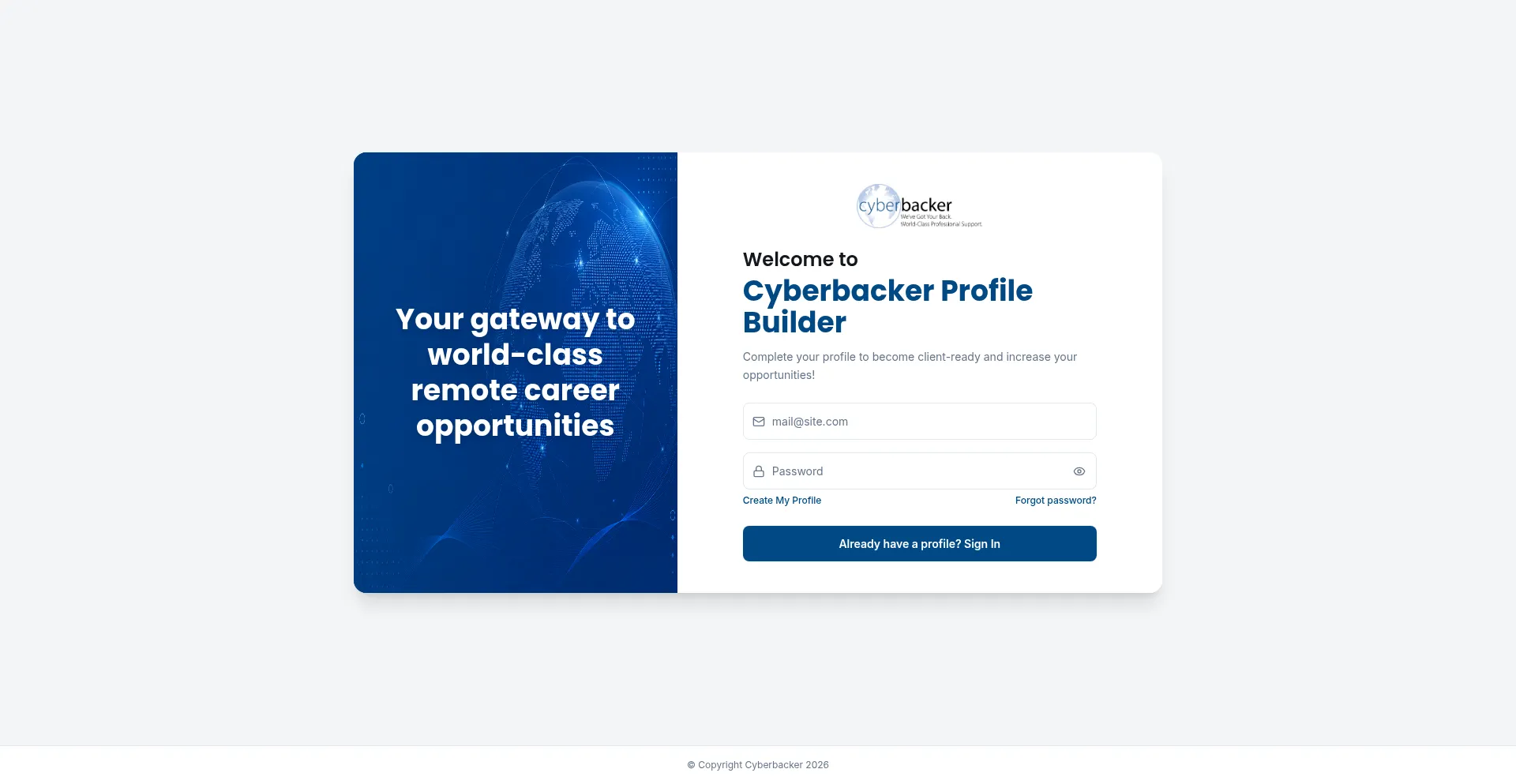 Profilebuilder.cyberbackercareers.com