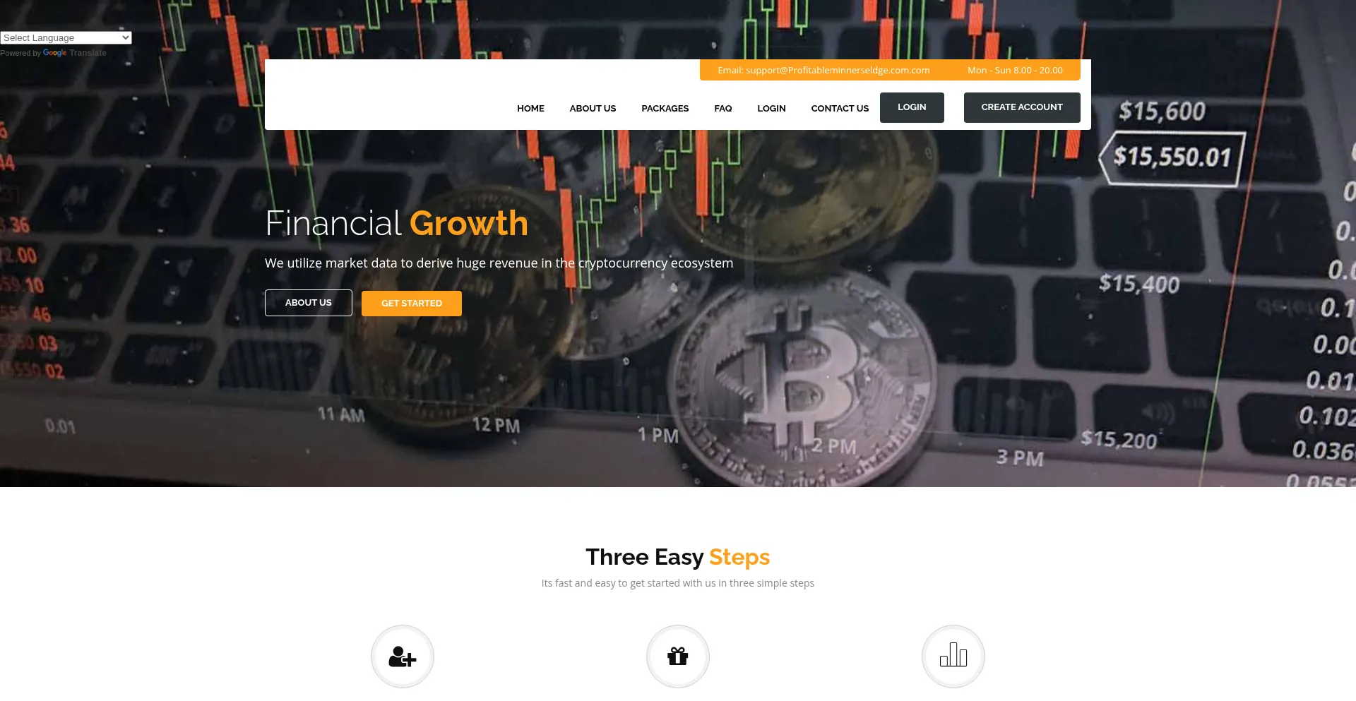 Website screenshot of Profitableminnerseldge.com