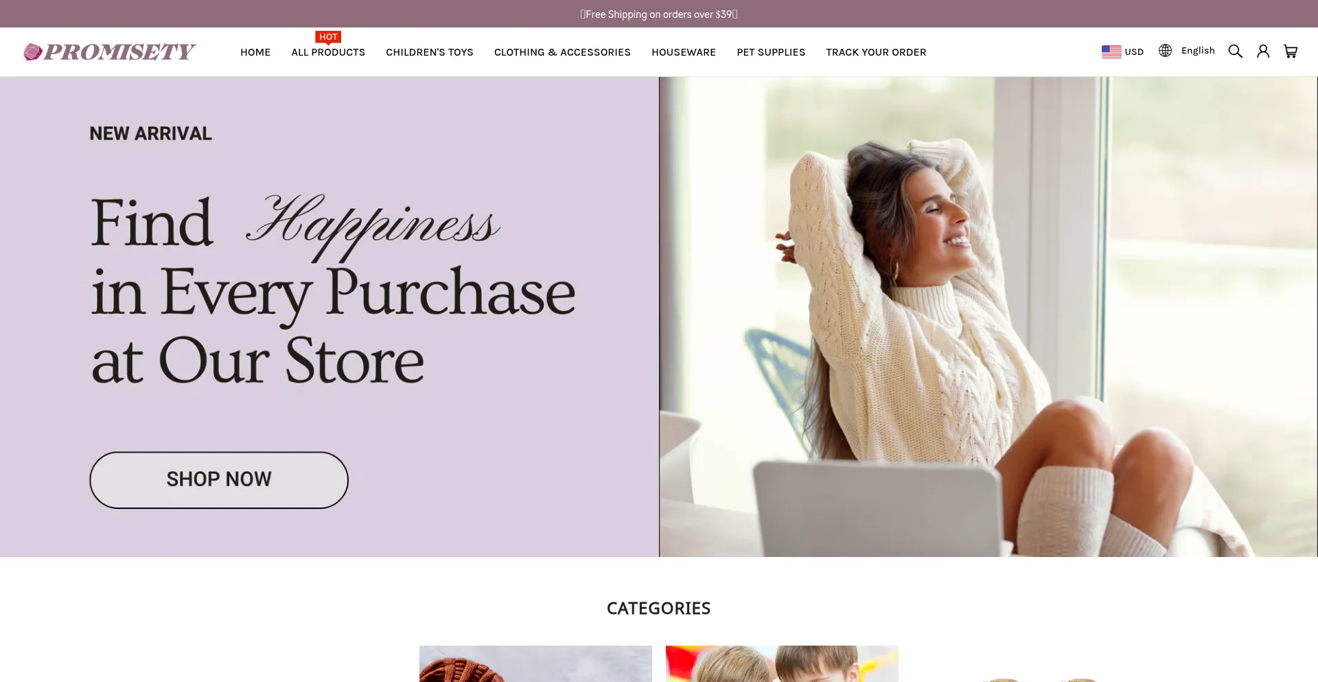 Website screenshot of Promisety.com