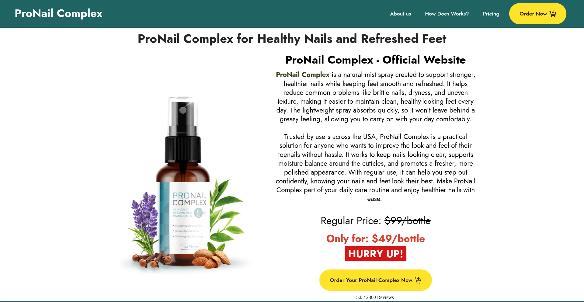 Website screenshot of Pronail-complex.us