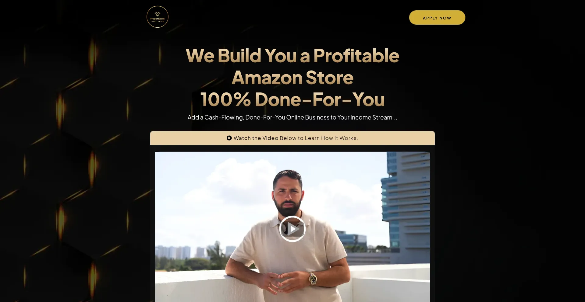 Website screenshot of Properecominvestments.com