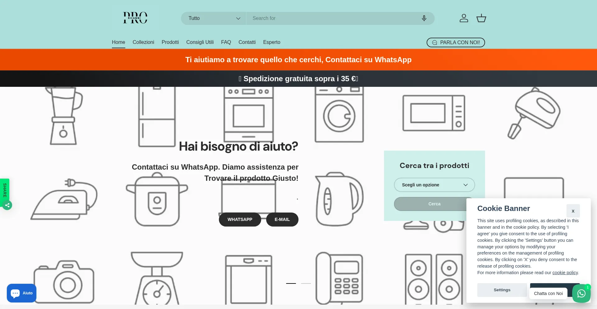 Website screenshot of Proricambi.it