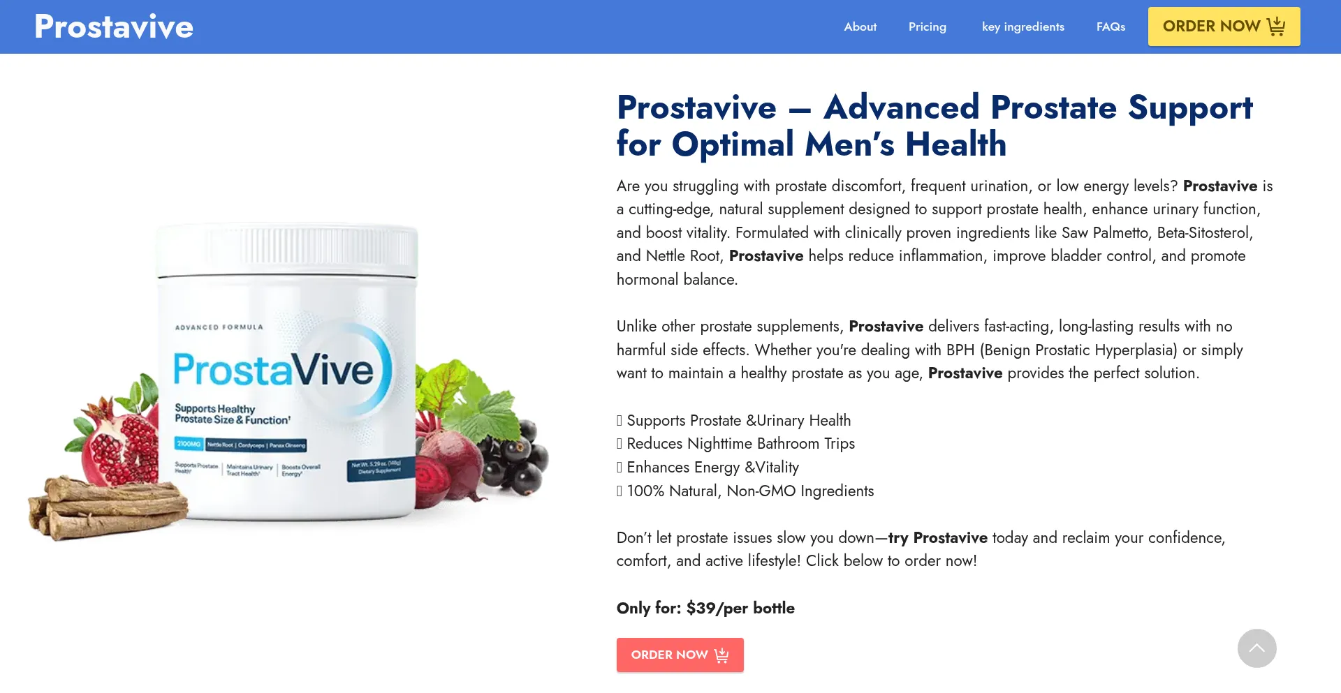 Website screenshot of Prostavivepro.com