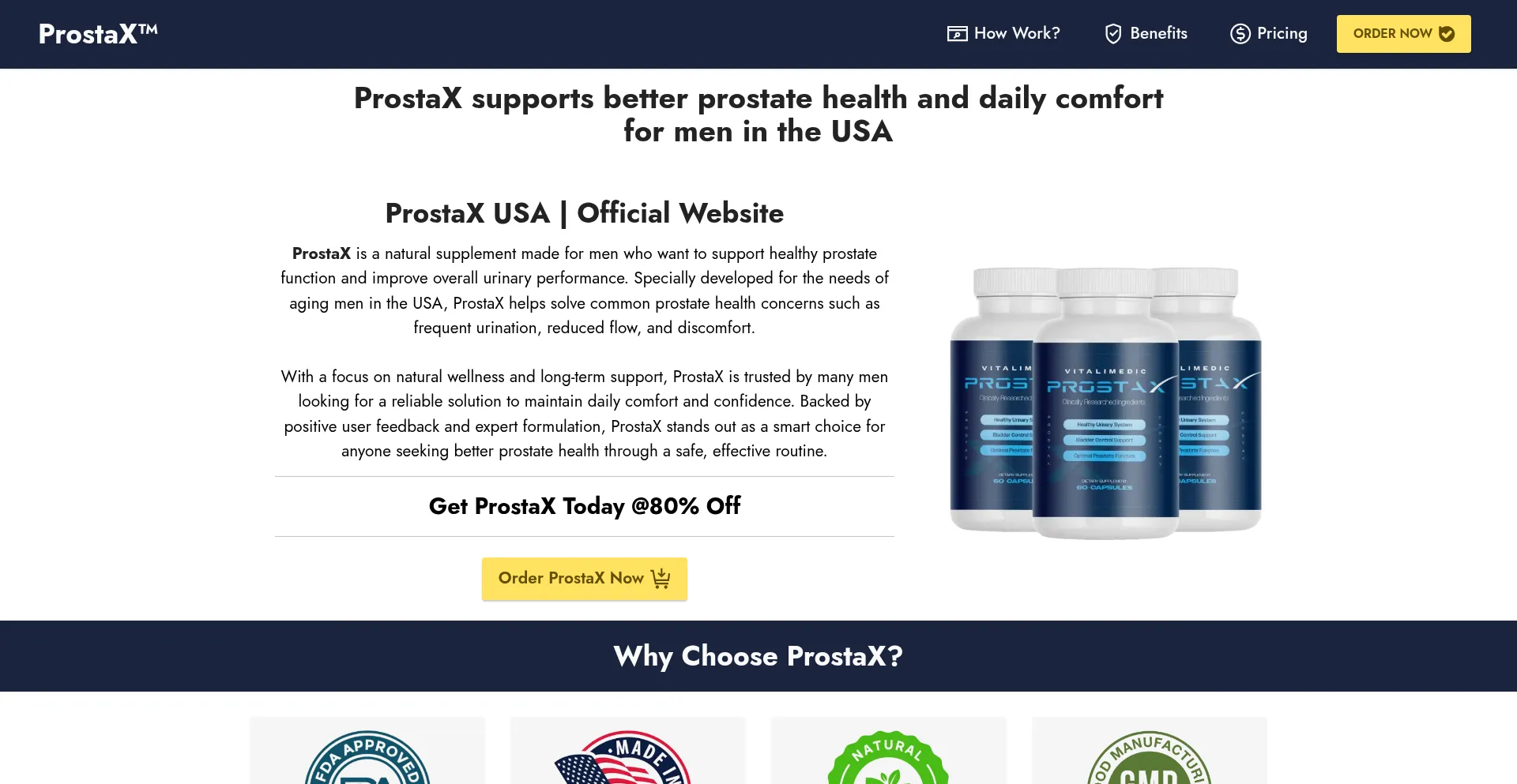 Website screenshot of Prostax-us.us
