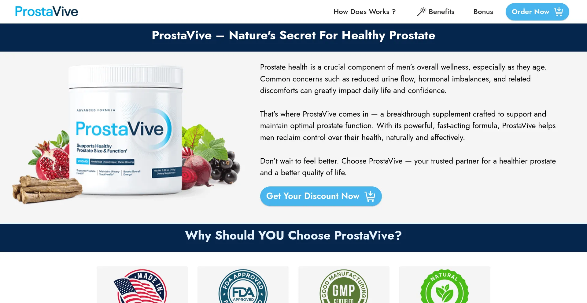 Website screenshot of Prosthavive.com