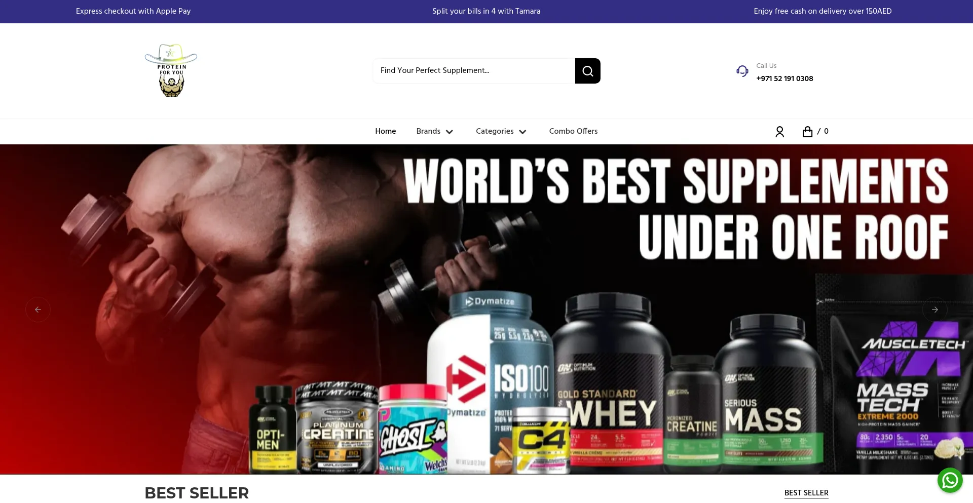 Website screenshot of Proteinforyou.ae