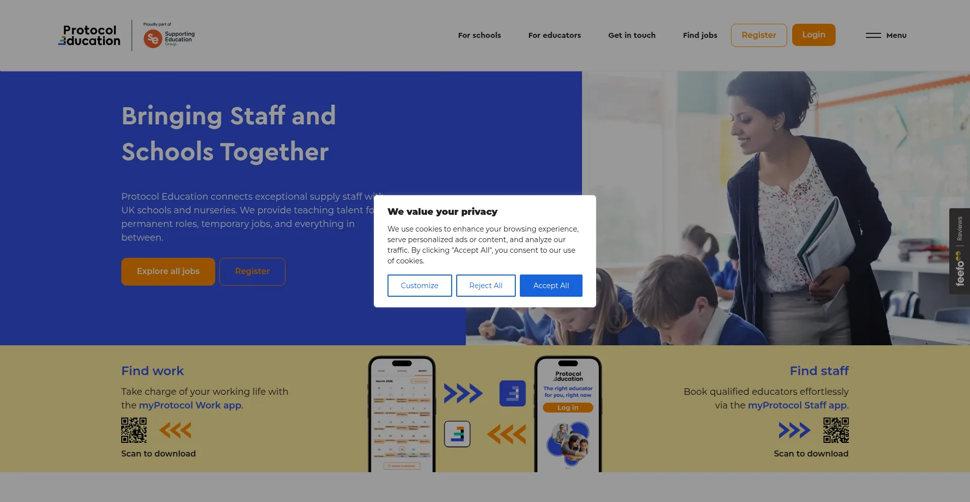 Website screenshot of Protocol-education.com