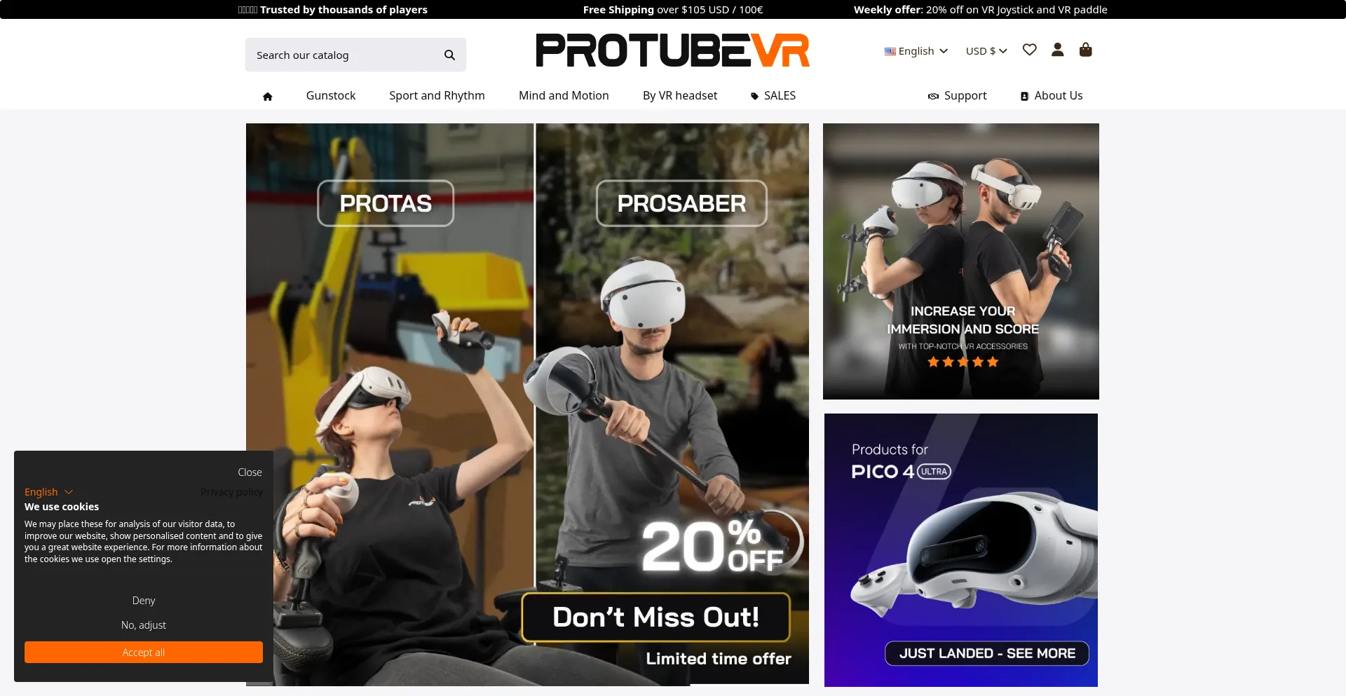 Website screenshot of Protubevr.com
