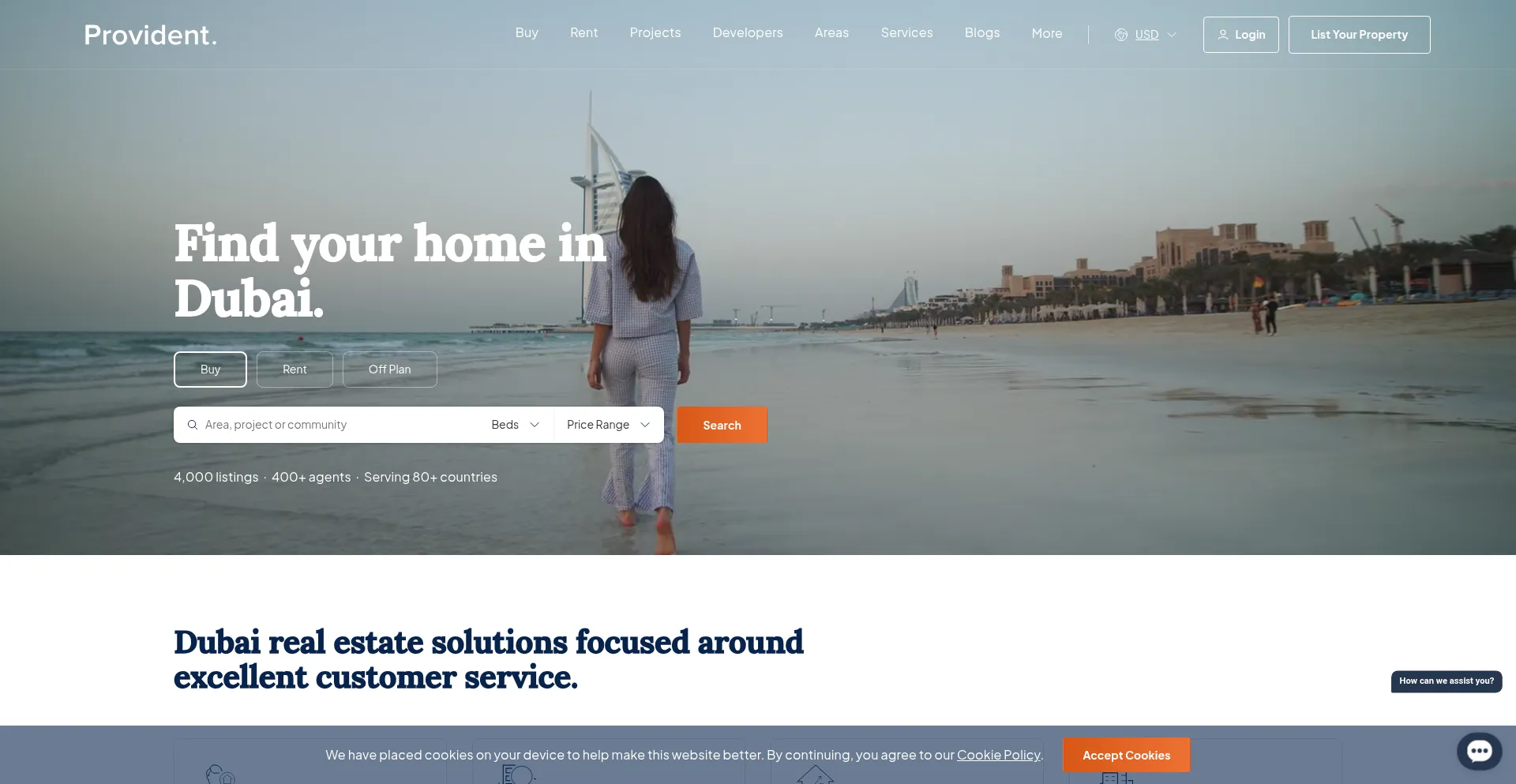 Website screenshot of Providentestate.com