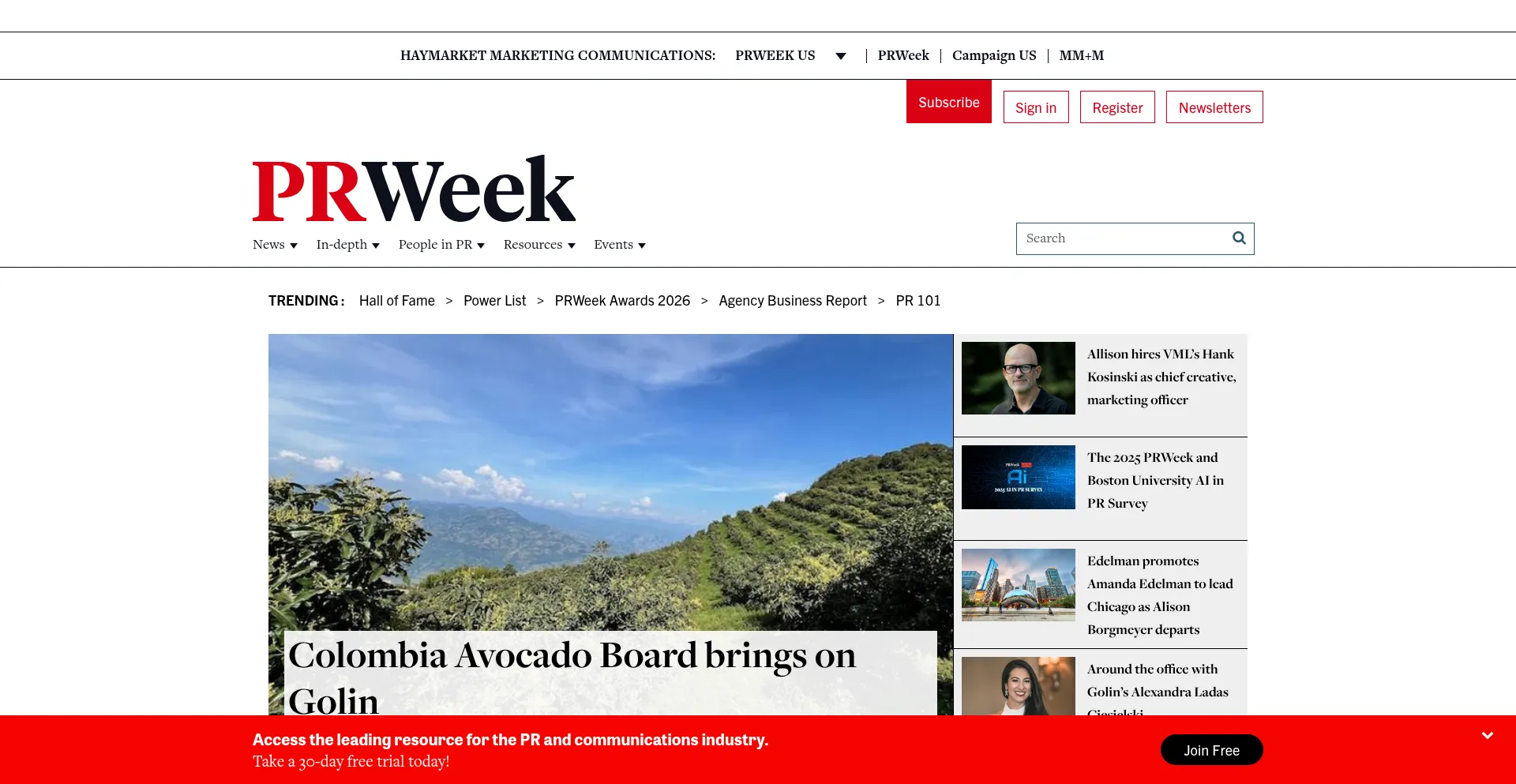 Prweek.com Screenshot