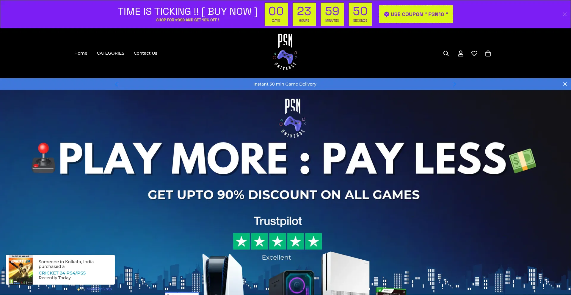 Psnuniverse.shop Screenshot
