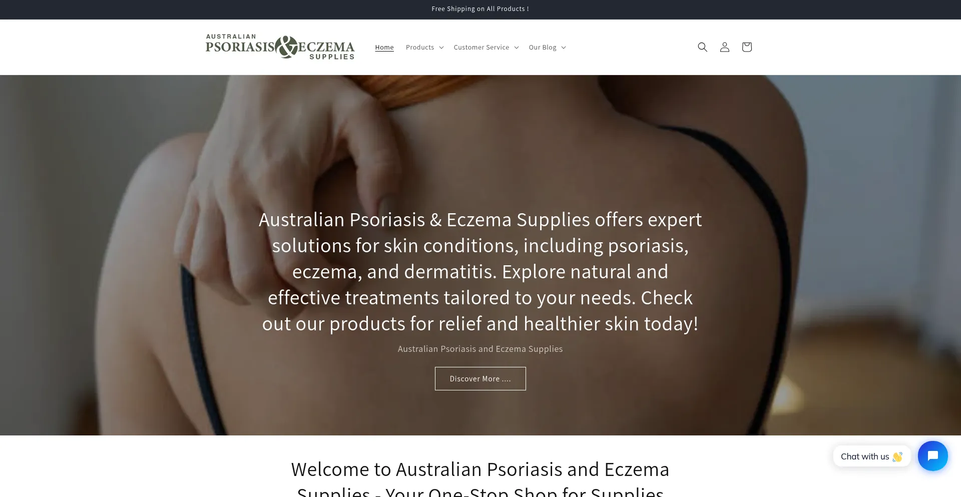 Website screenshot of Psoriasisandeczema.com.au