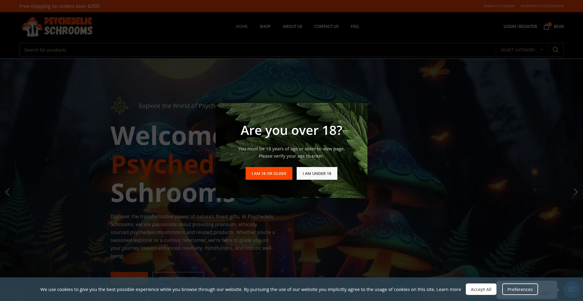 Psychedelicschrooms.com Screenshot