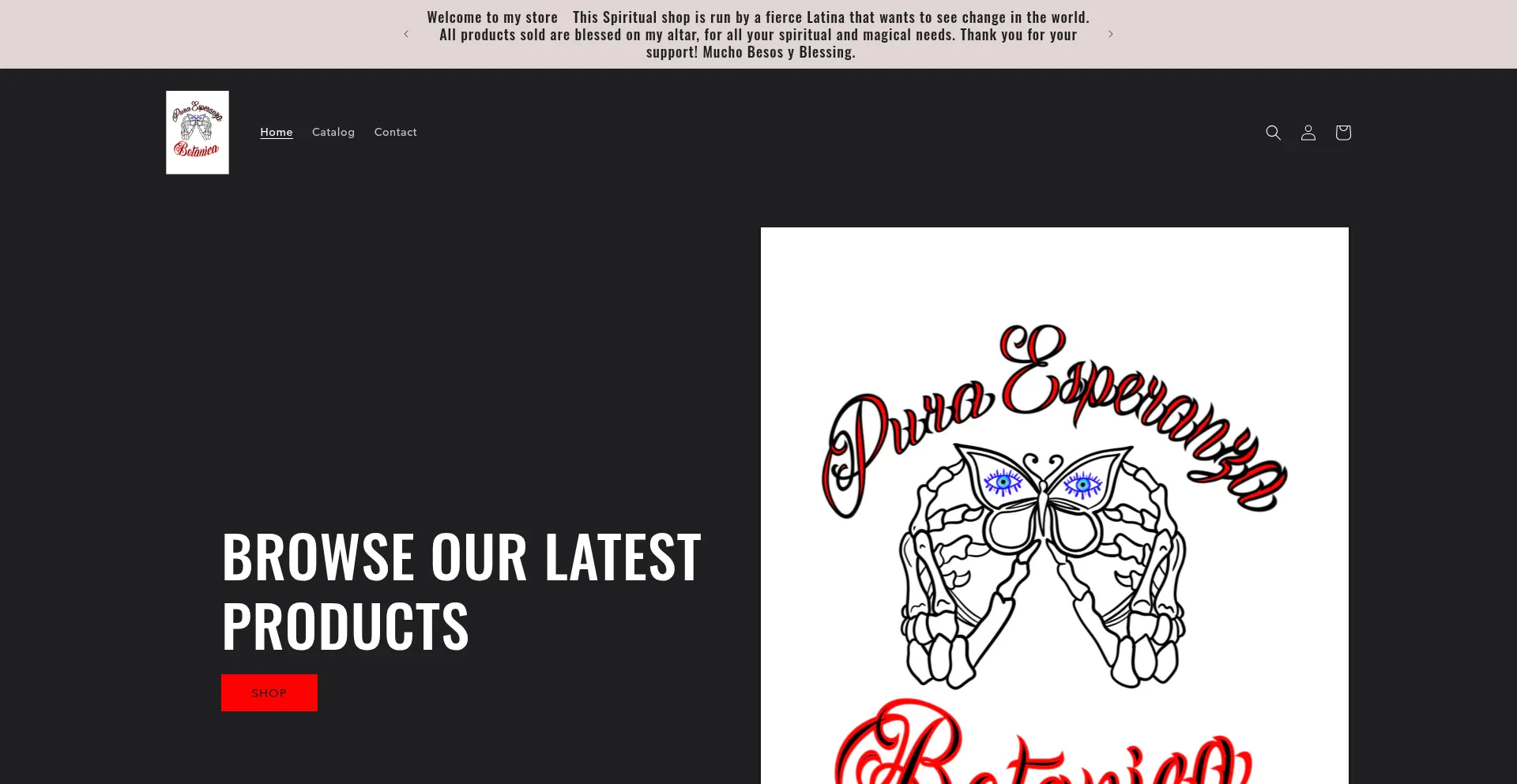 Website screenshot of Puraesperanzabotanica.com