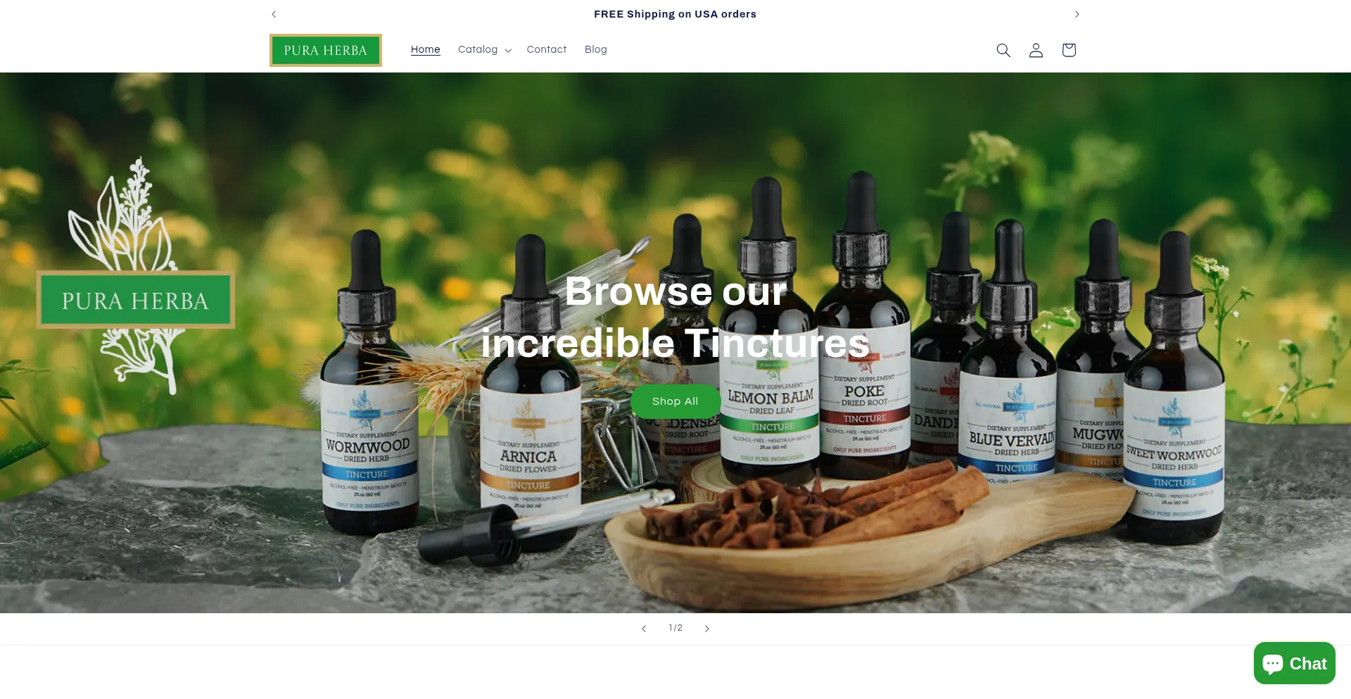 Website screenshot of Puraherba.com
