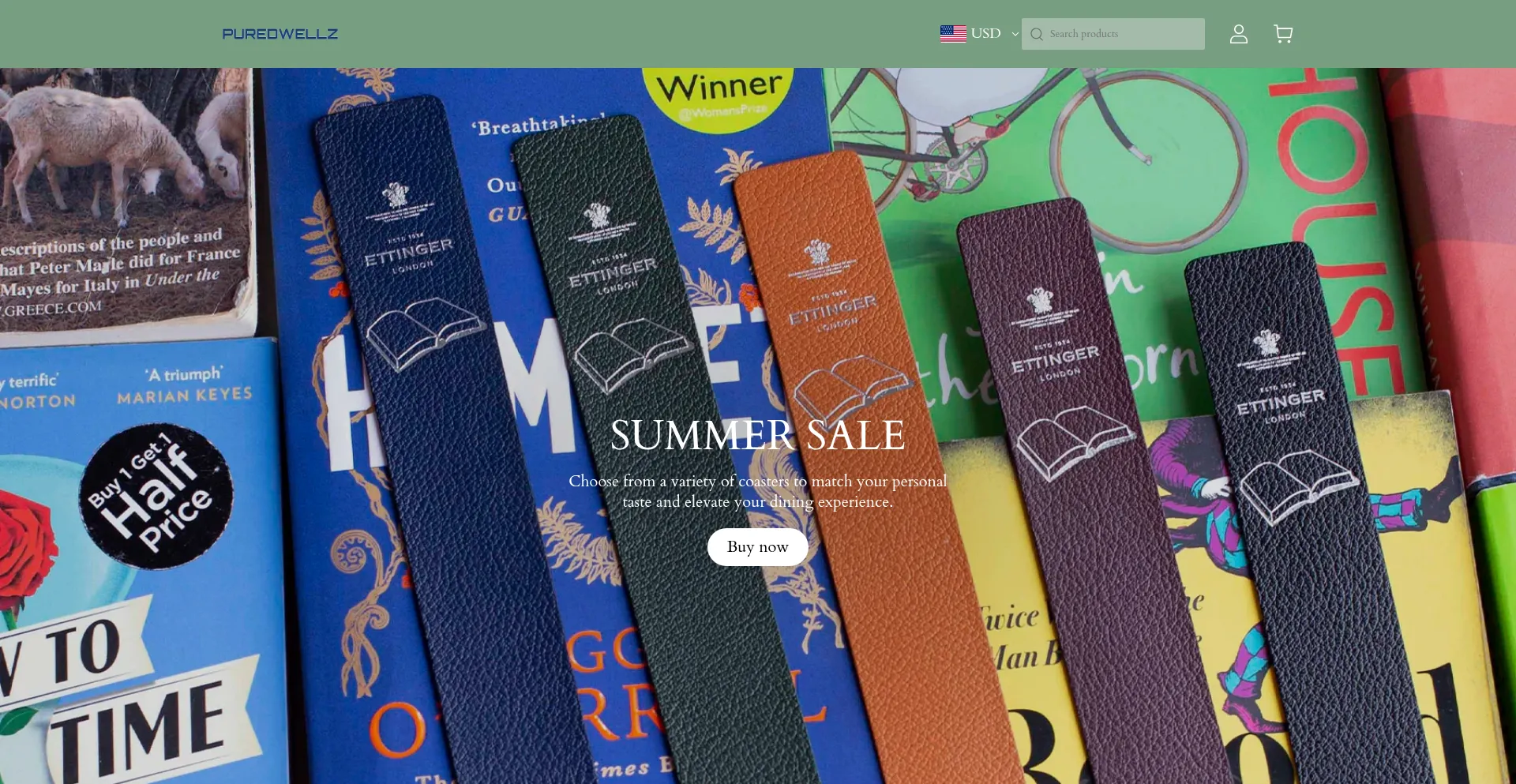 Website screenshot of Puredwellz.com