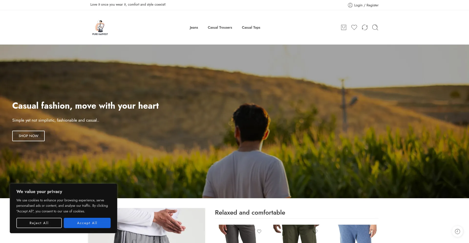 Website screenshot of Pureharvestmw.com