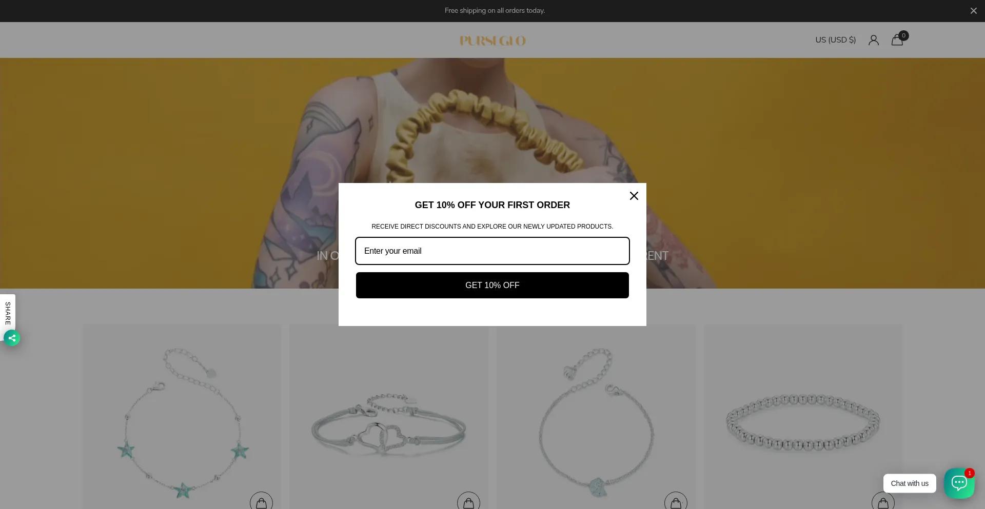 Website screenshot of Purseglux.us
