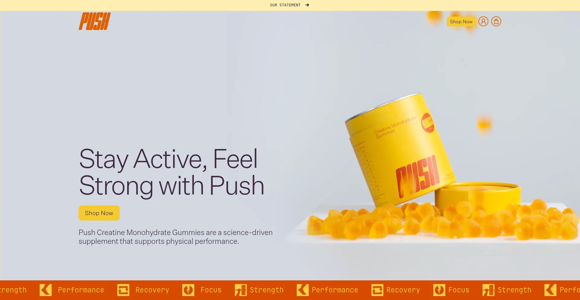 Pushgummies.com Screenshot