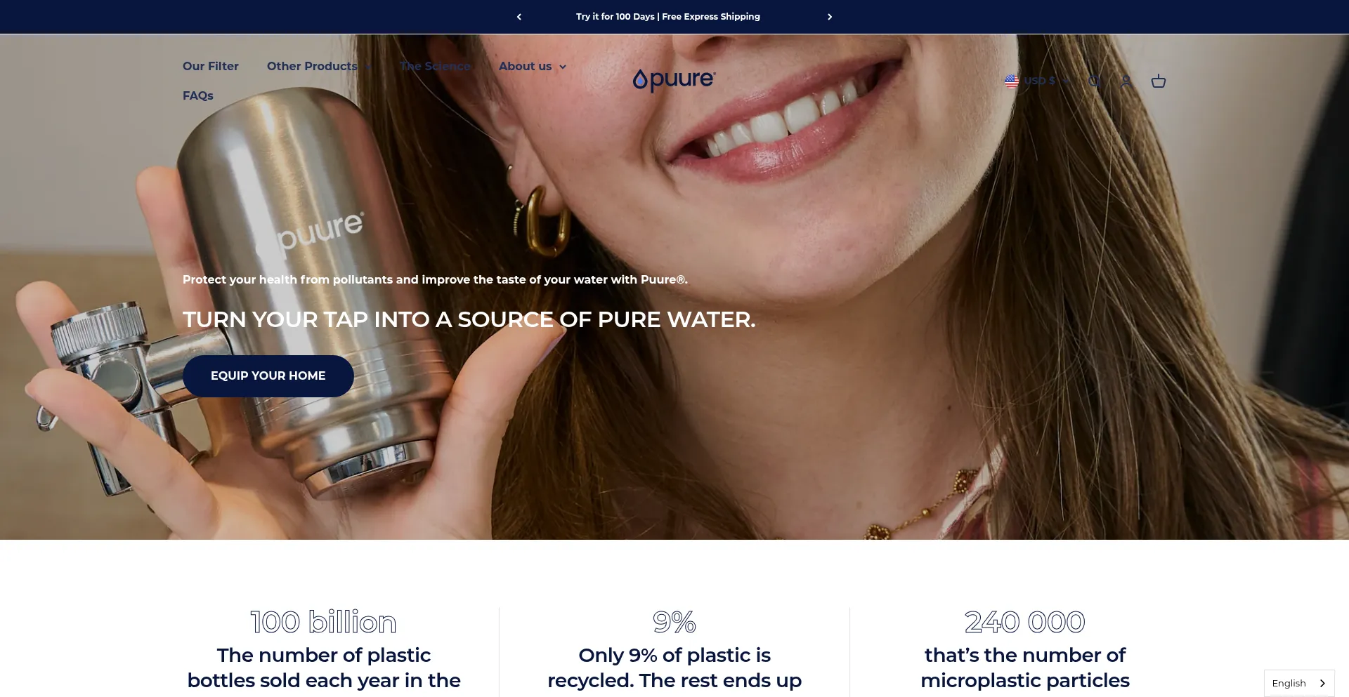 Website screenshot of Puurefilters.com