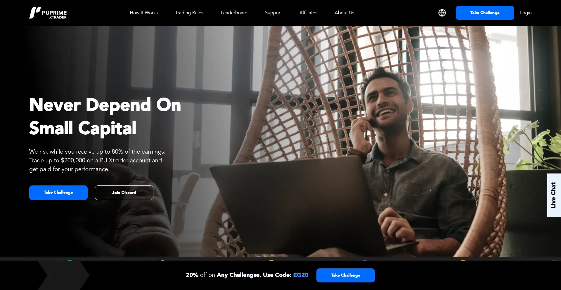 Website screenshot of Puxtrader.com