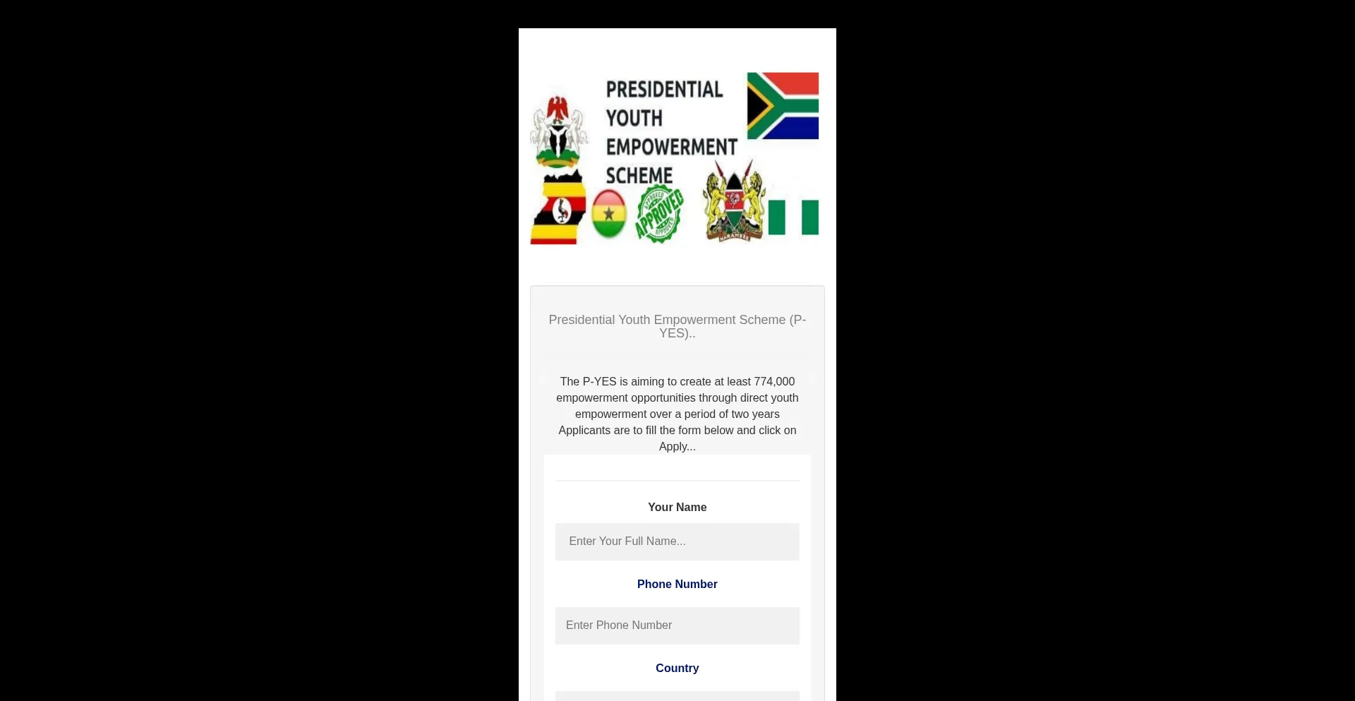Website screenshot of Pyes.inspireyouth.life