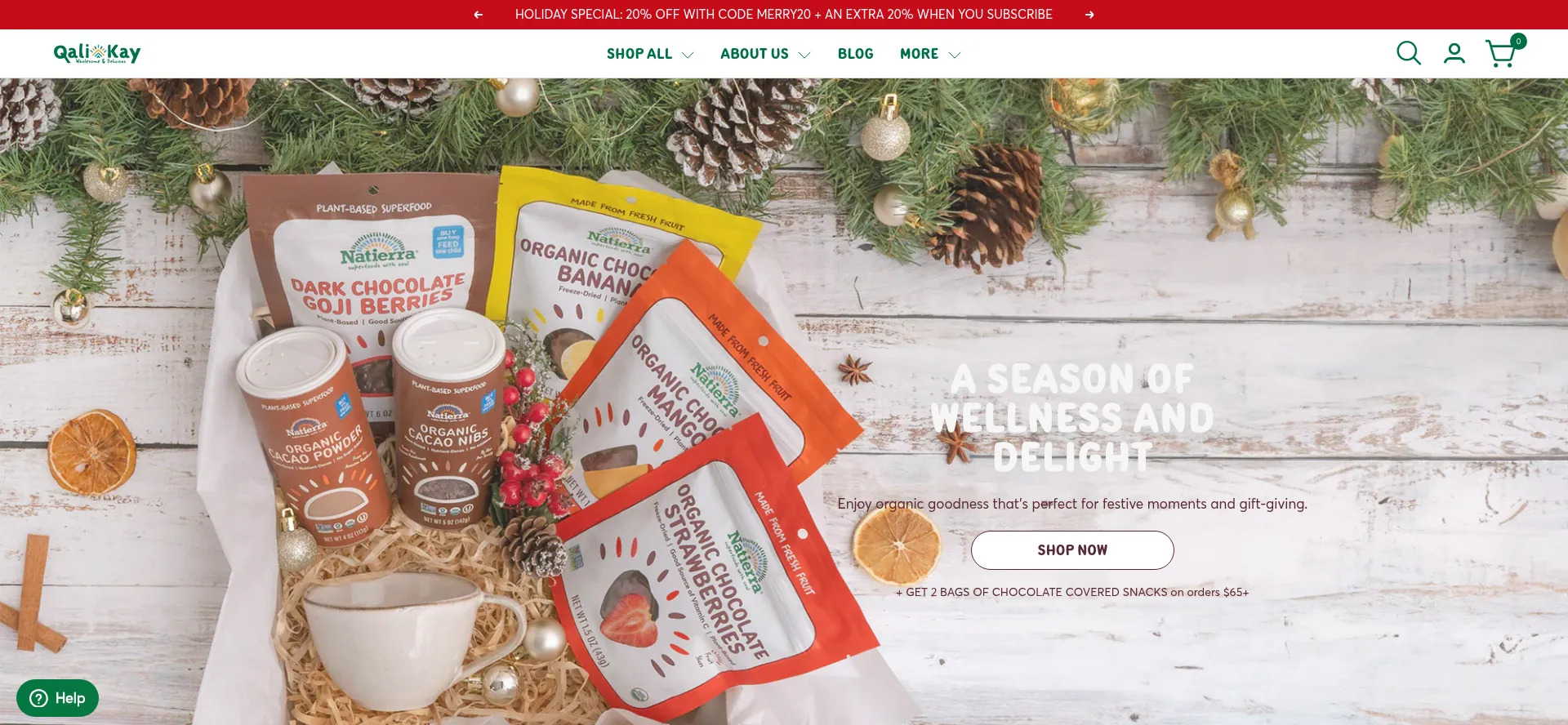 Website screenshot of Qalikaylife.com