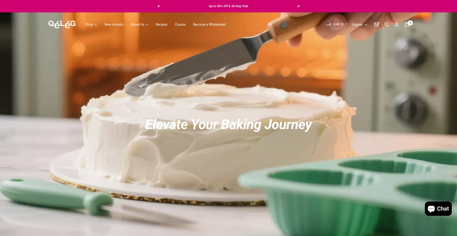 Website screenshot of Qeleg.com