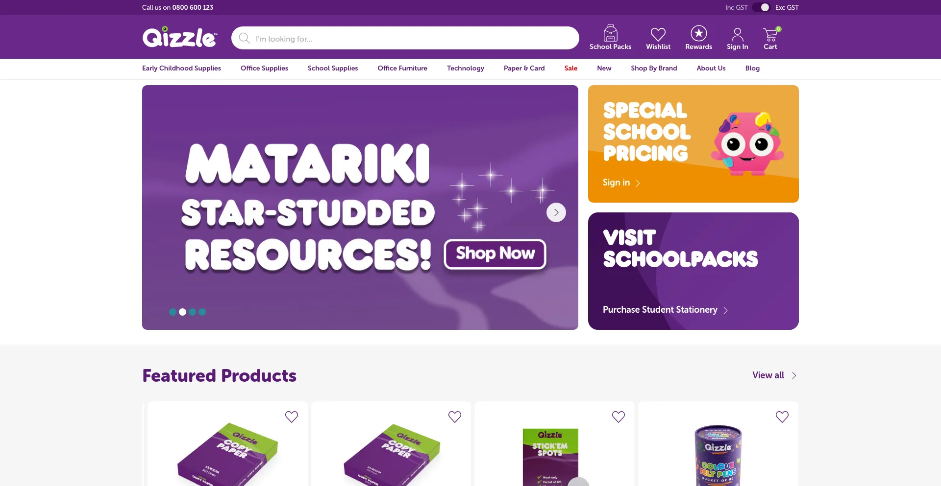 Website screenshot of Qizzle.co.nz