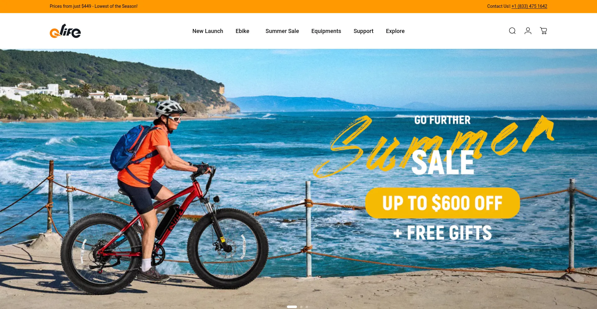 Website screenshot of Qlifebike.com