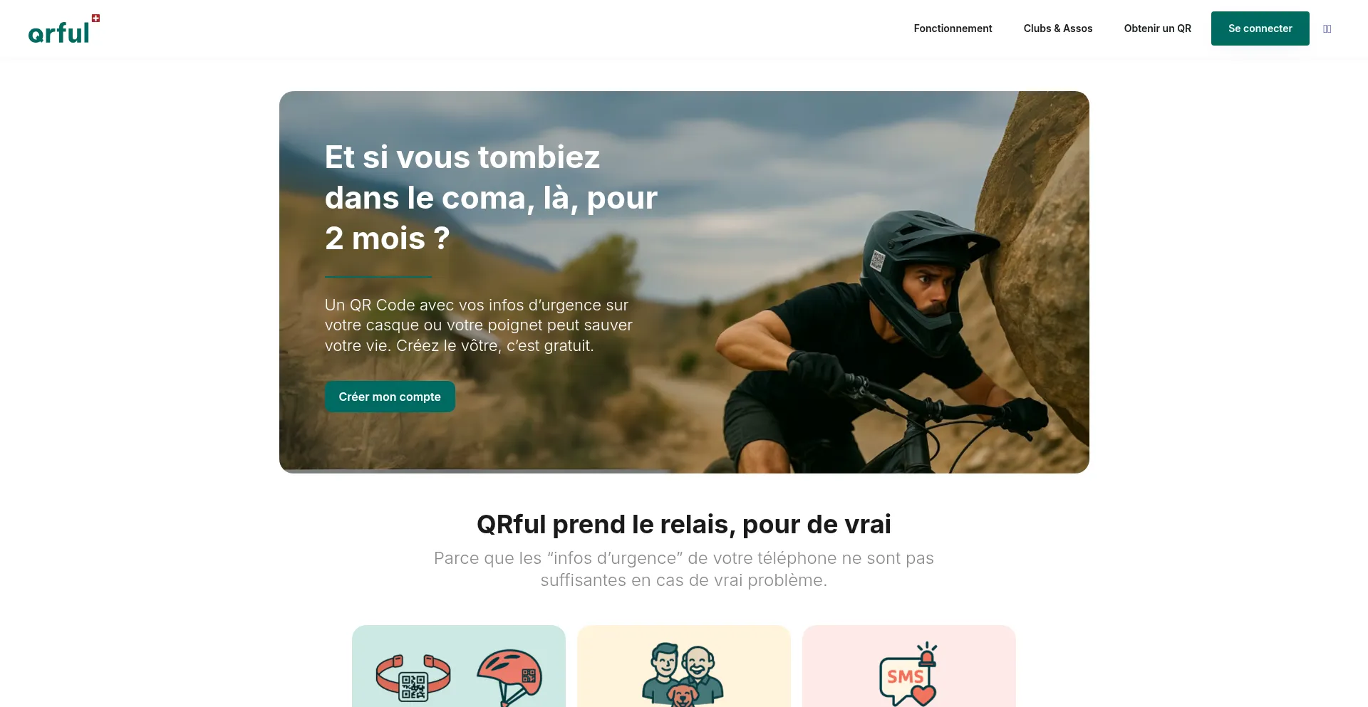Website screenshot of Qrful.com