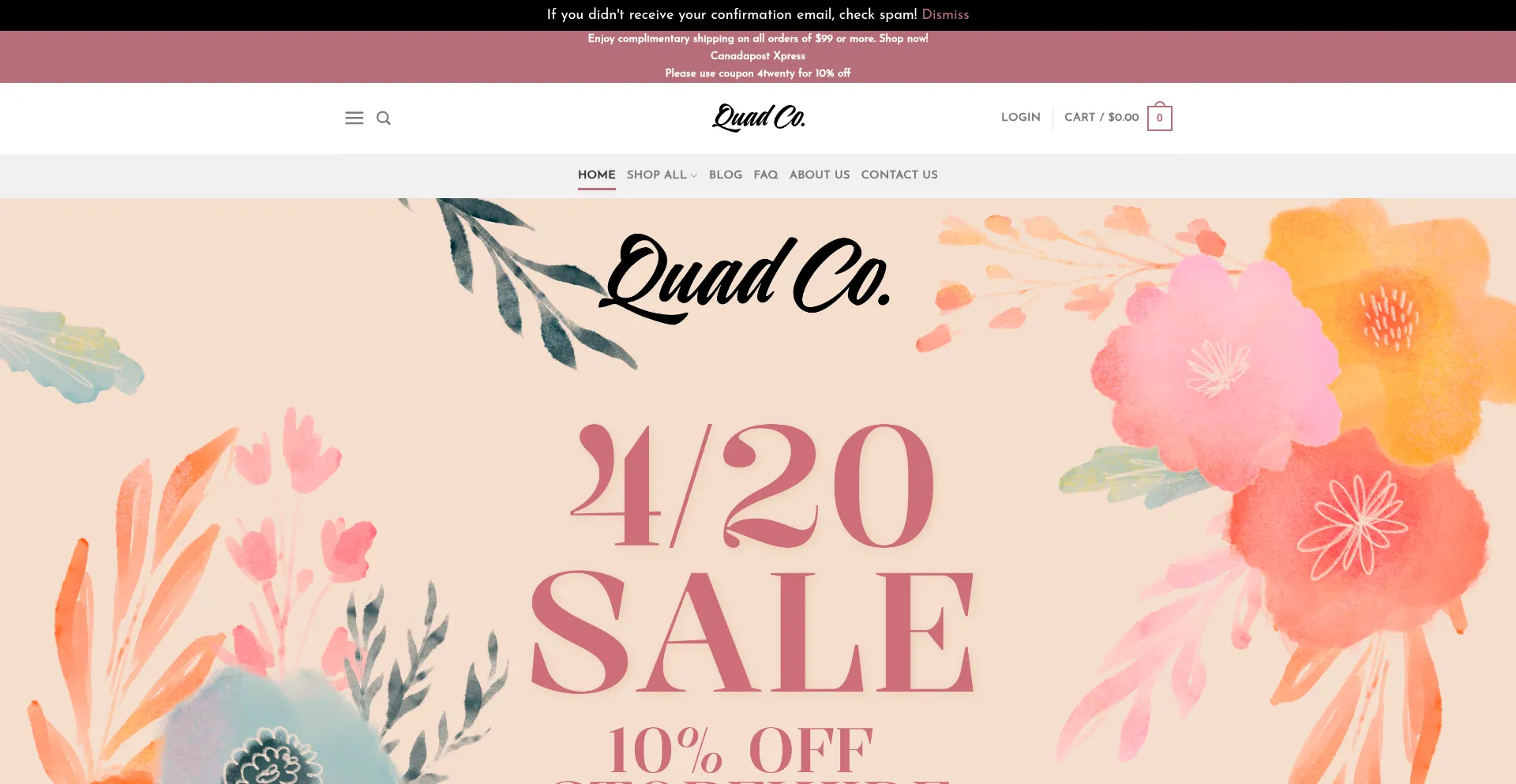 Website screenshot of Quadco.cc
