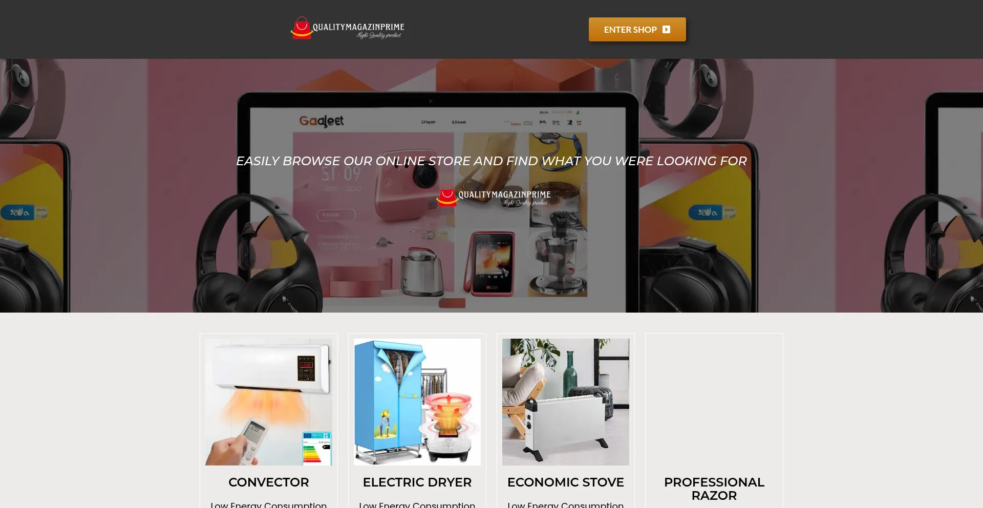 Website screenshot of Qualitymagazinprime.com