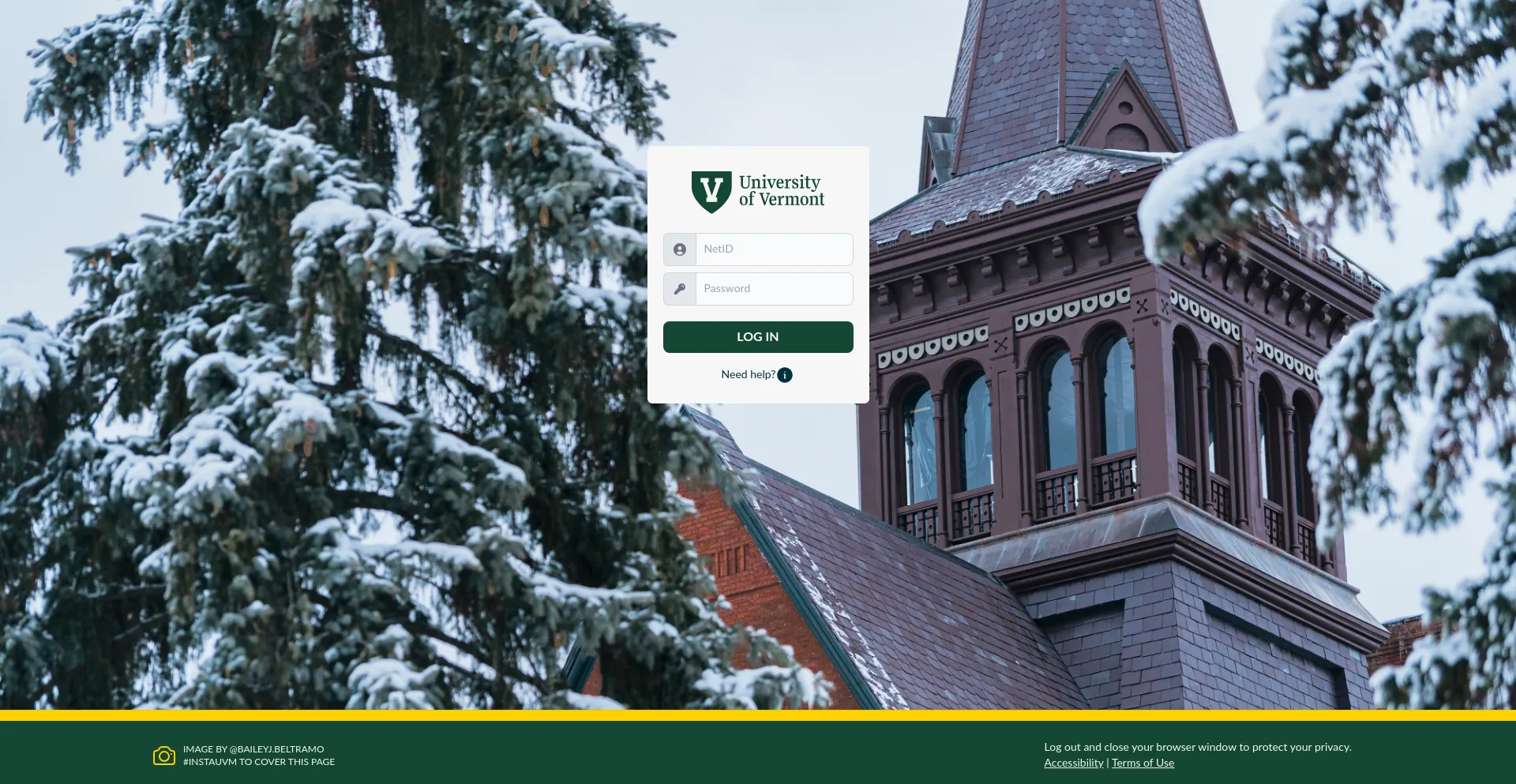 Website screenshot of Qualtrics.uvm.edu