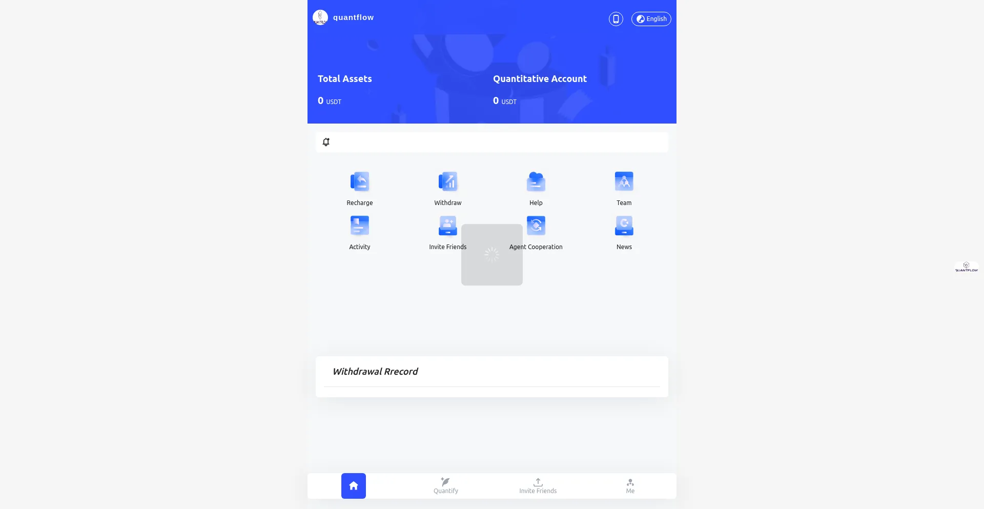 Website screenshot of Quantflow.club