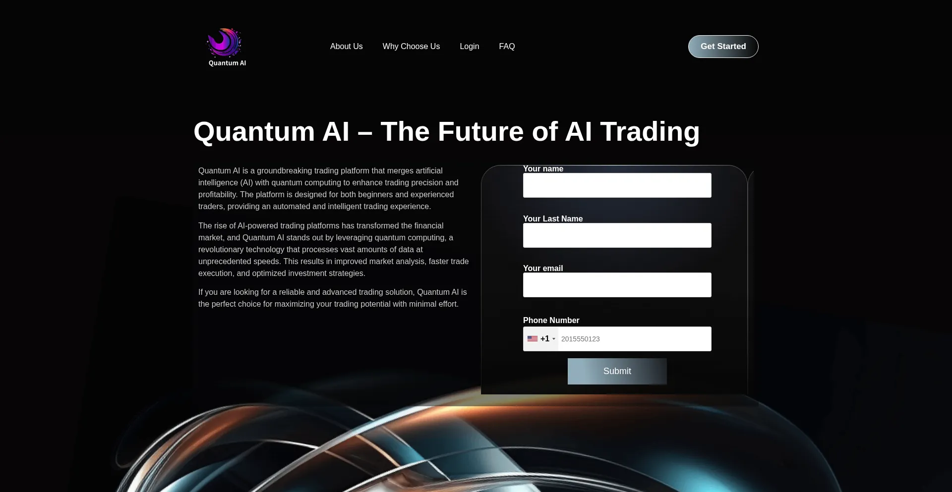 Website screenshot of Quantumaiq.com