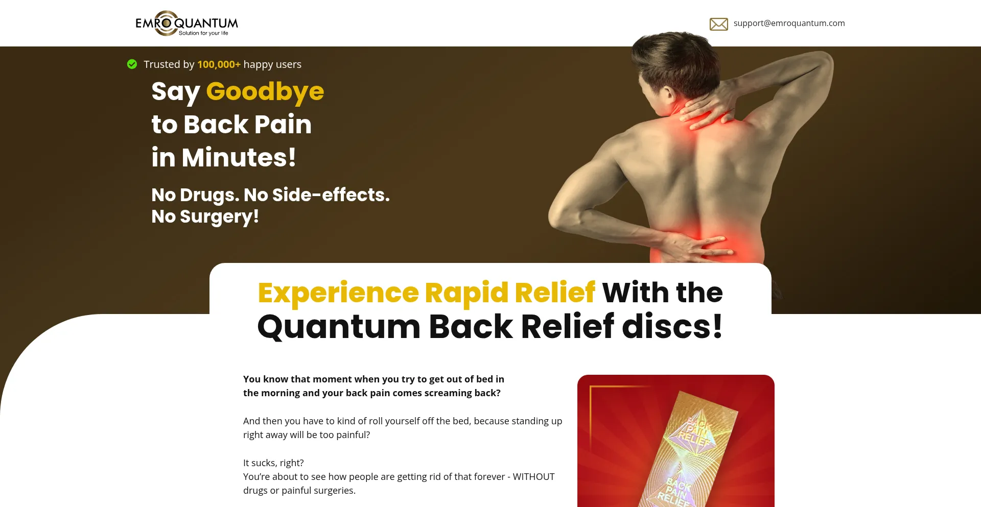 ¿És Seguro y Confiable Quantumbackrelief.com?