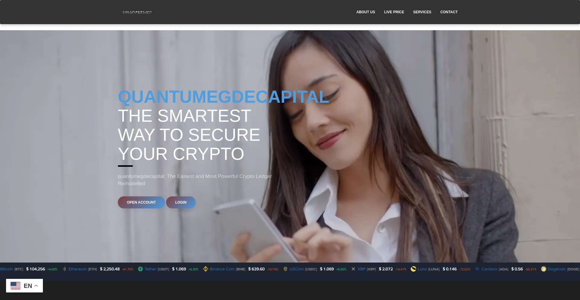Website screenshot of Quantumegdecapital.com