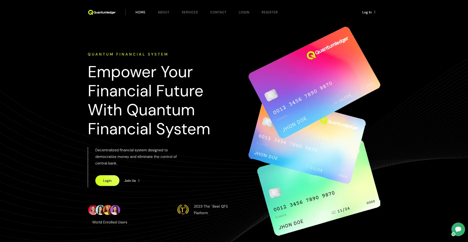 Website screenshot of Quantumledger.net