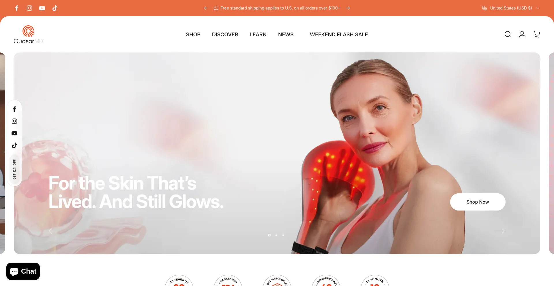 Website screenshot of Quasarmd.com