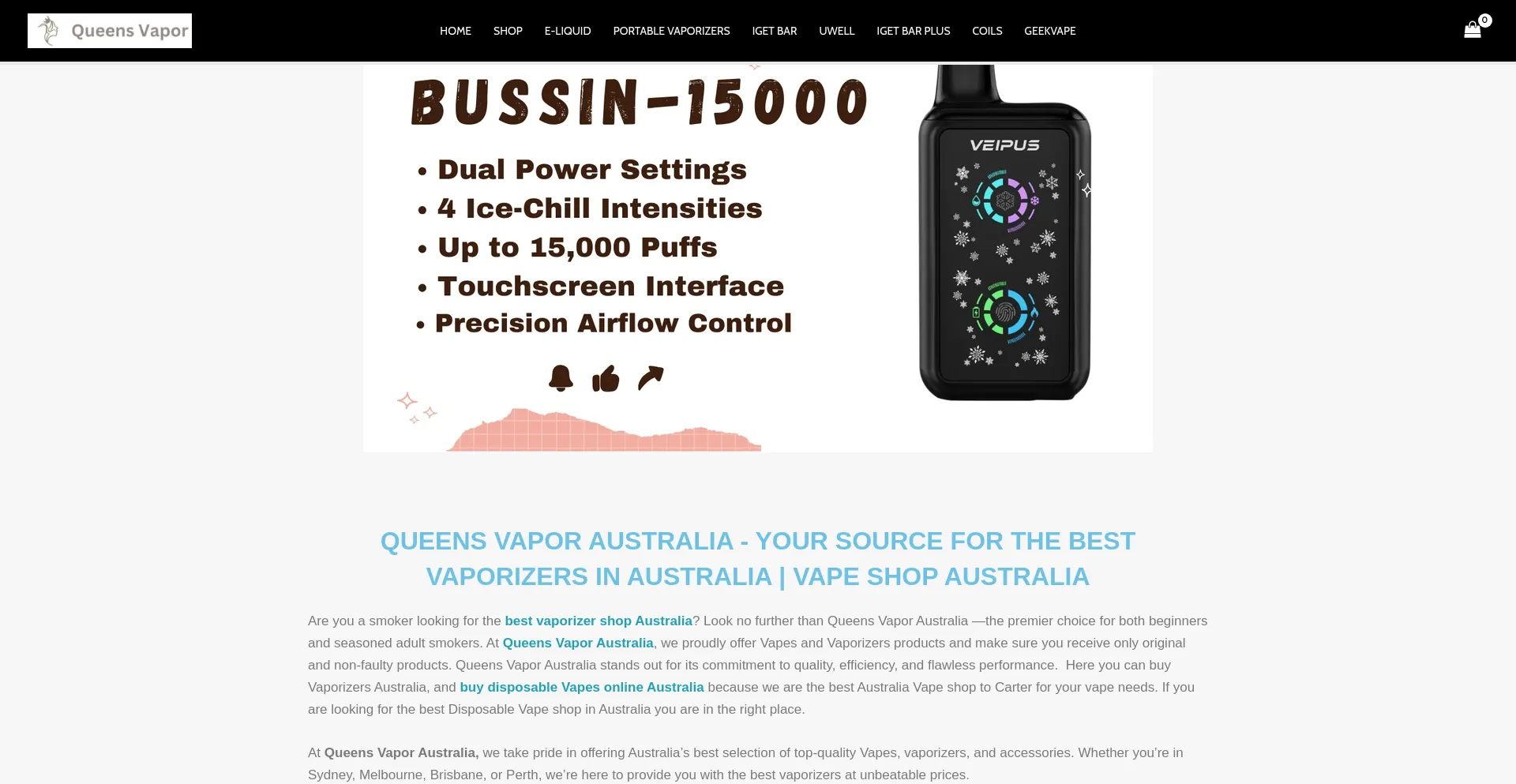 Queensvapor.com.au Screenshot