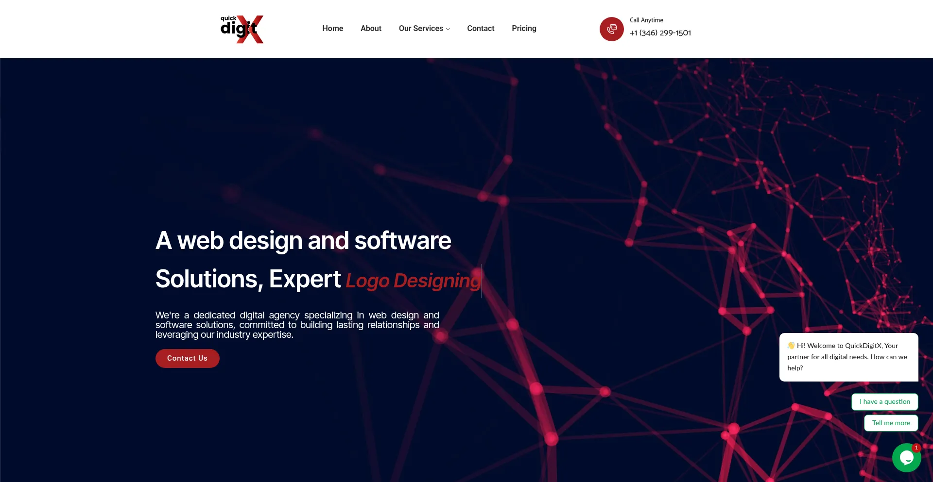 Website screenshot of Quickdigitx.com