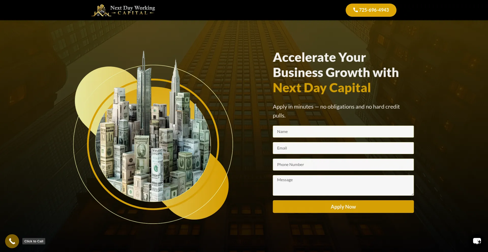 Website screenshot of Quickfunding.capital