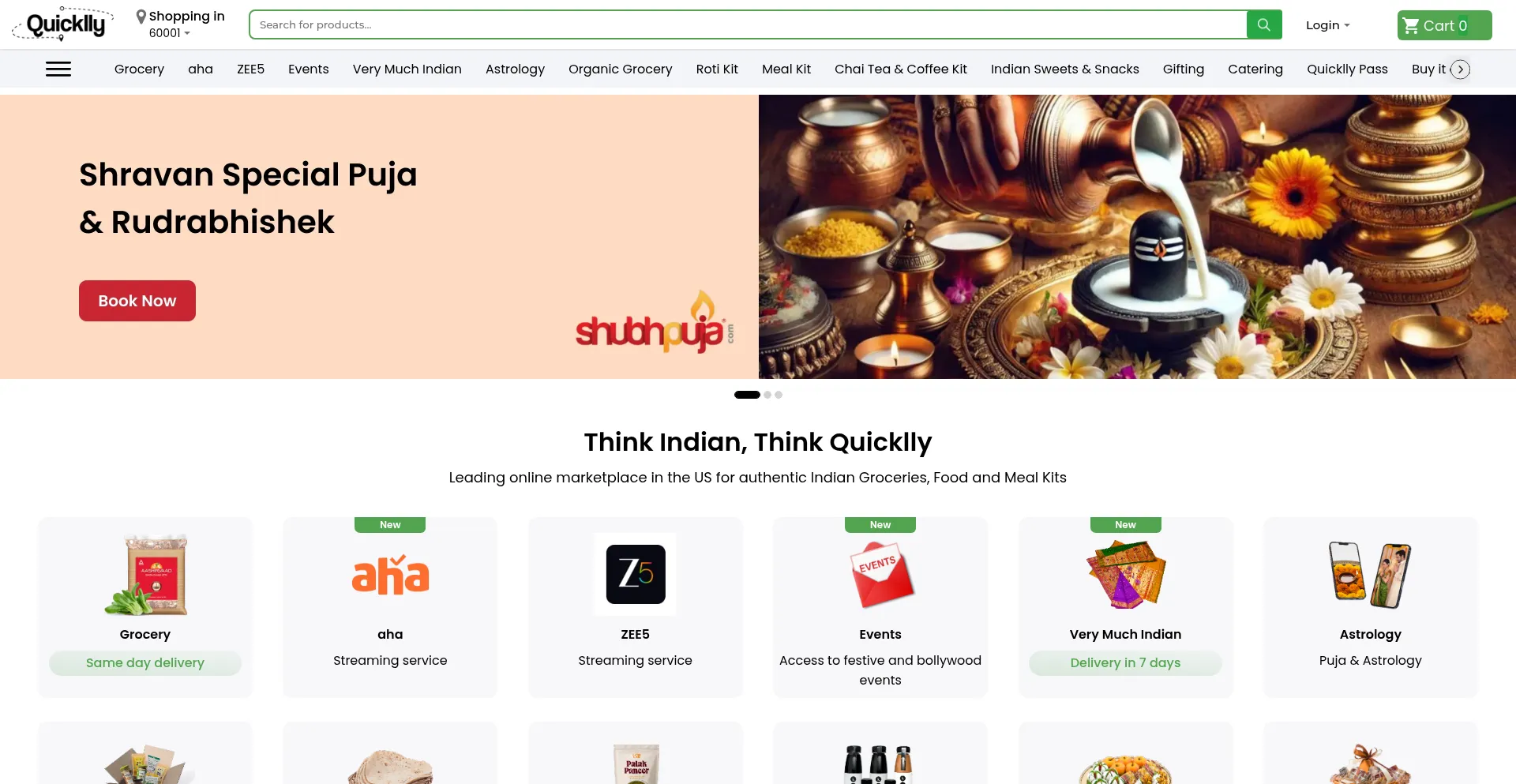 Website screenshot of Quicklly.com