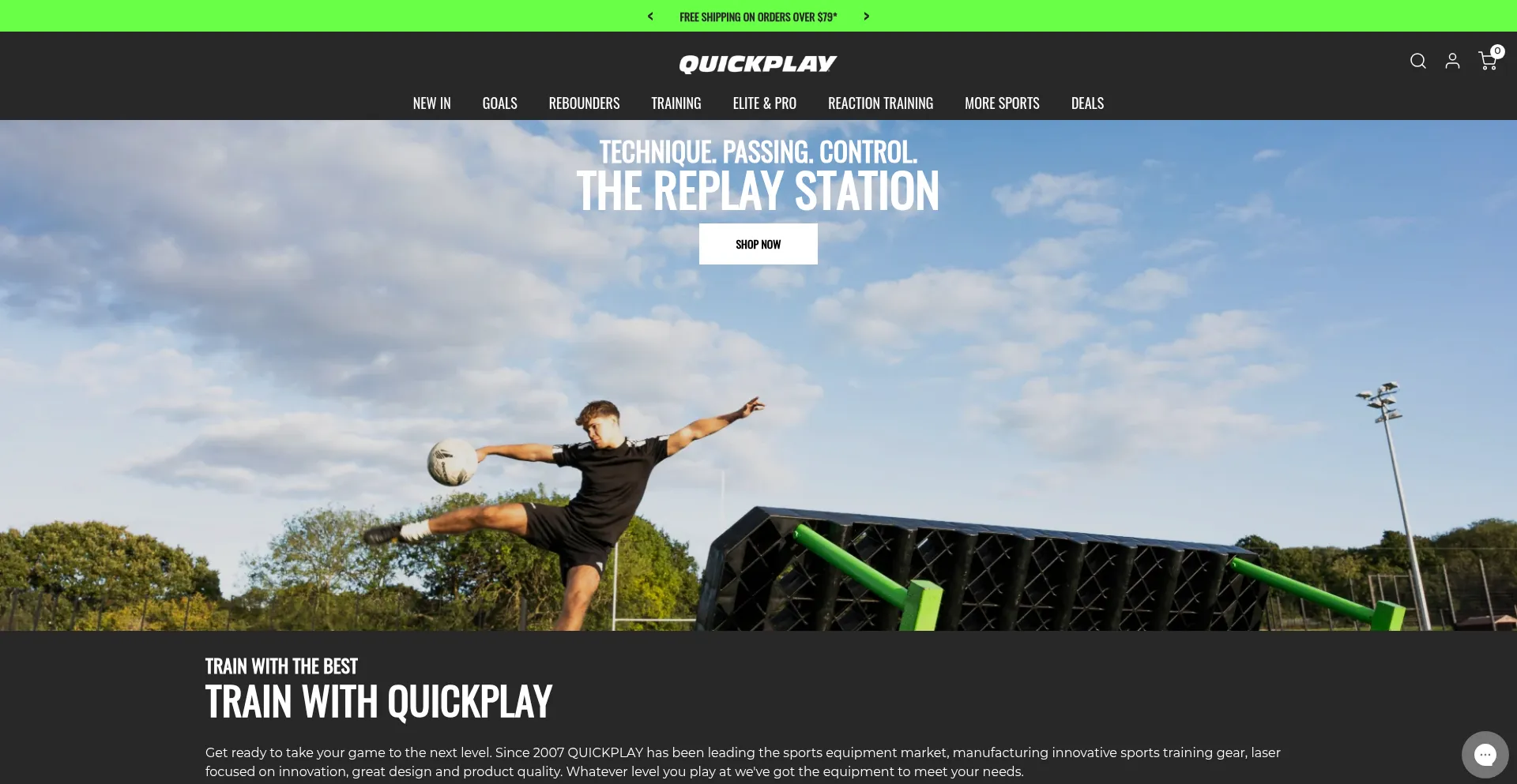 Website screenshot of Quickplaysport.us