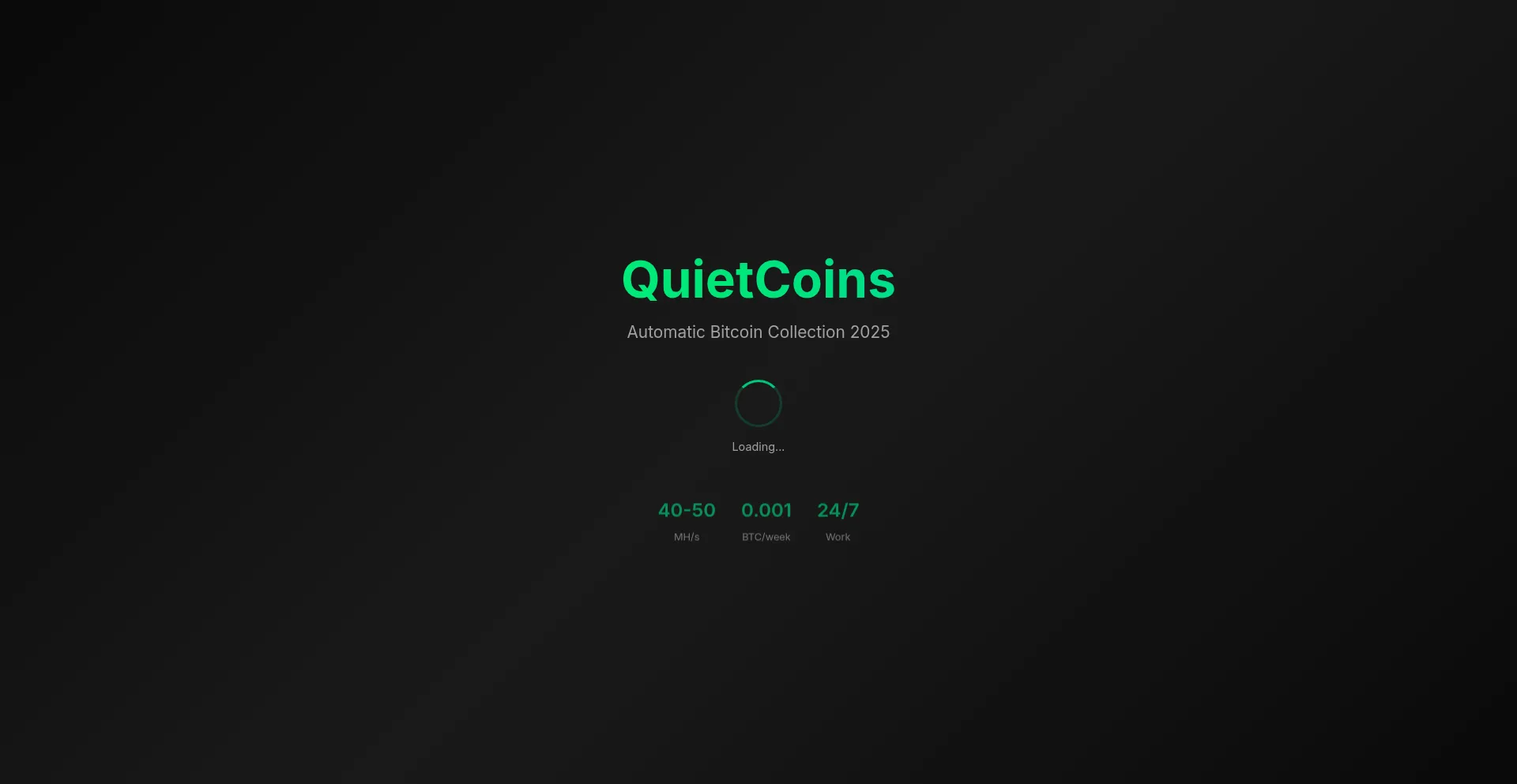 Website screenshot of Quietcoins.online