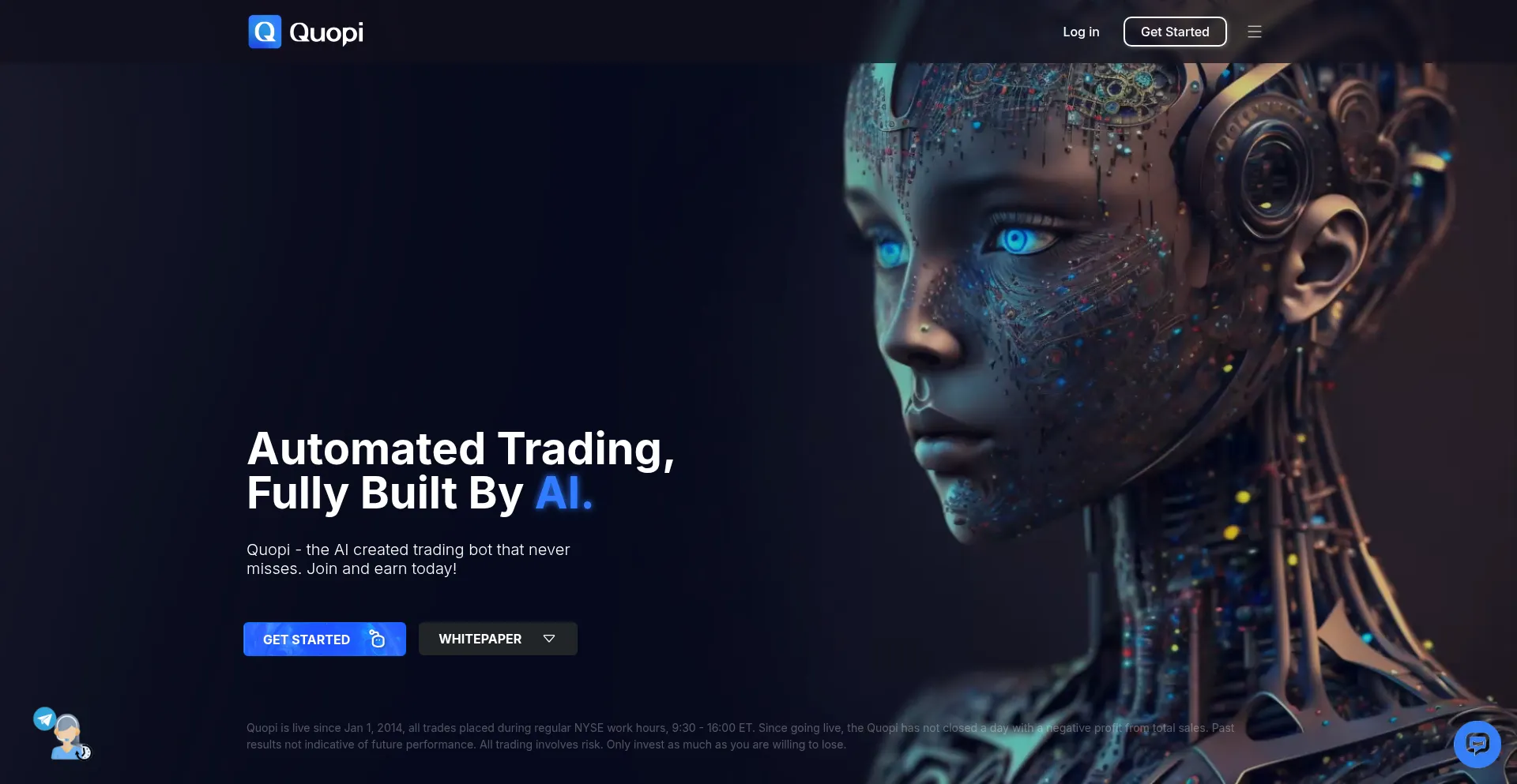 Website screenshot of Quopi.app