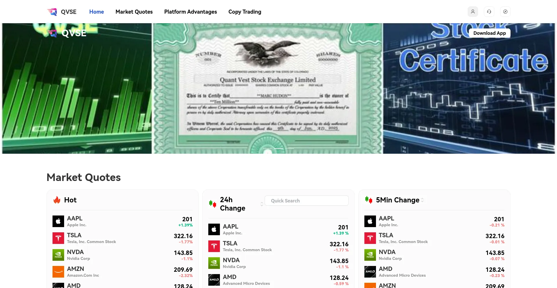 Website screenshot of Qvsea.com