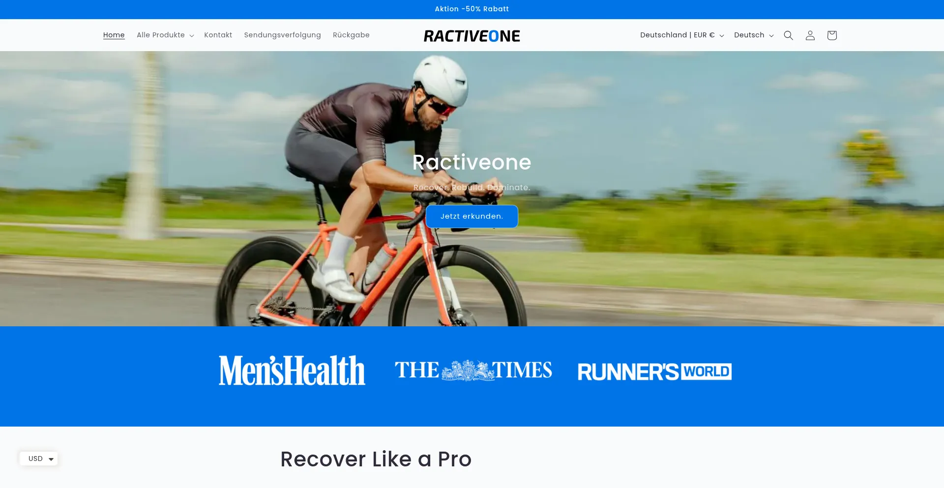 Website screenshot of Ractiveone.com