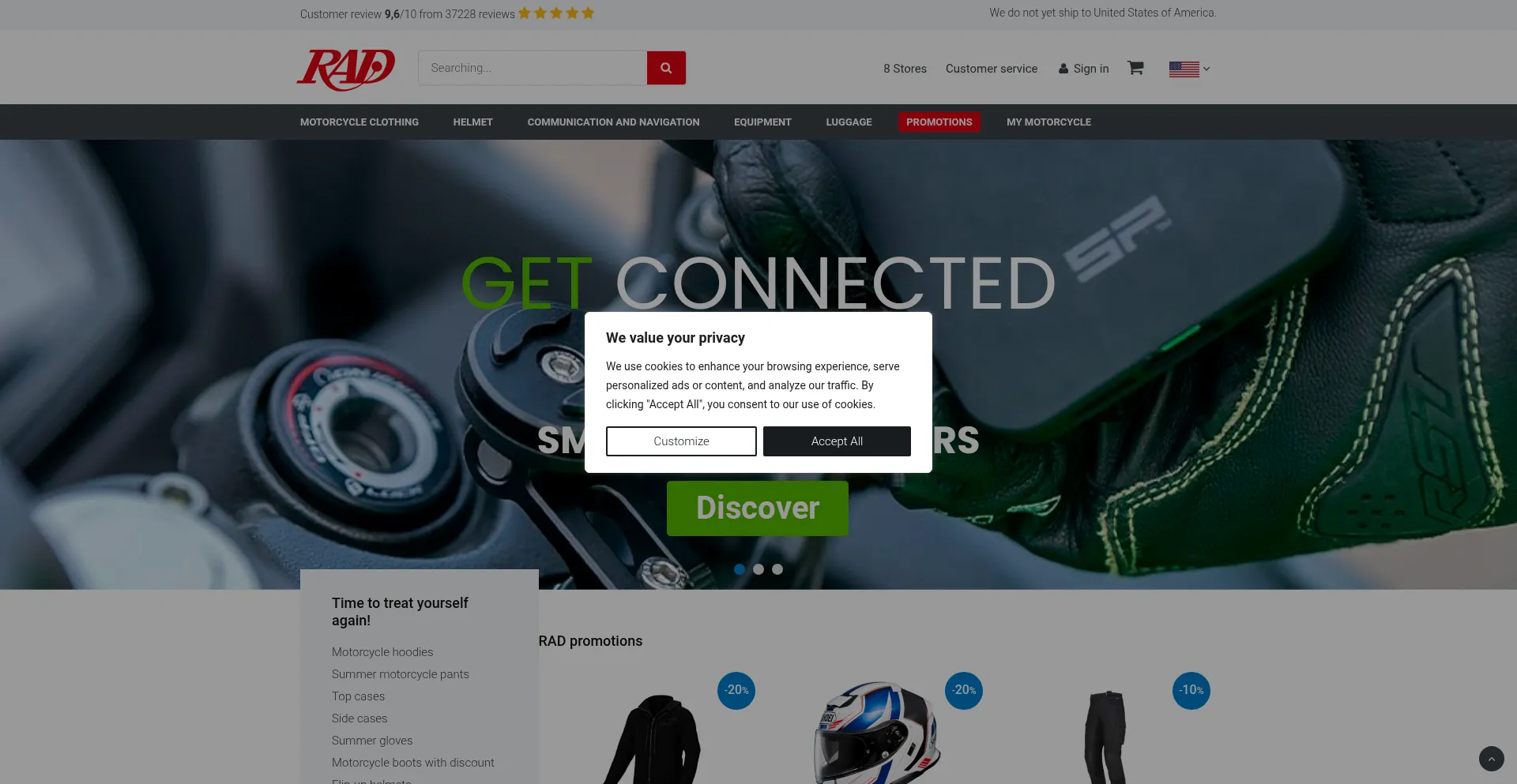 Website screenshot of Rad.eu